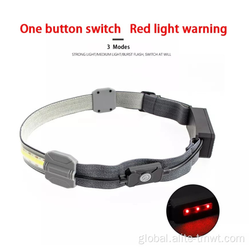 Head Torch Strap Head Torch Strap Durable Elastic Headband COB LED Headlamp Usb Led Camping Headlight with Red Safety Warning Light Factory